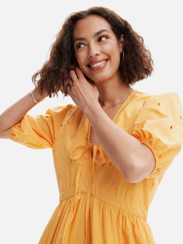 Desigual Narancssárga Desigual Lombard női miniruha