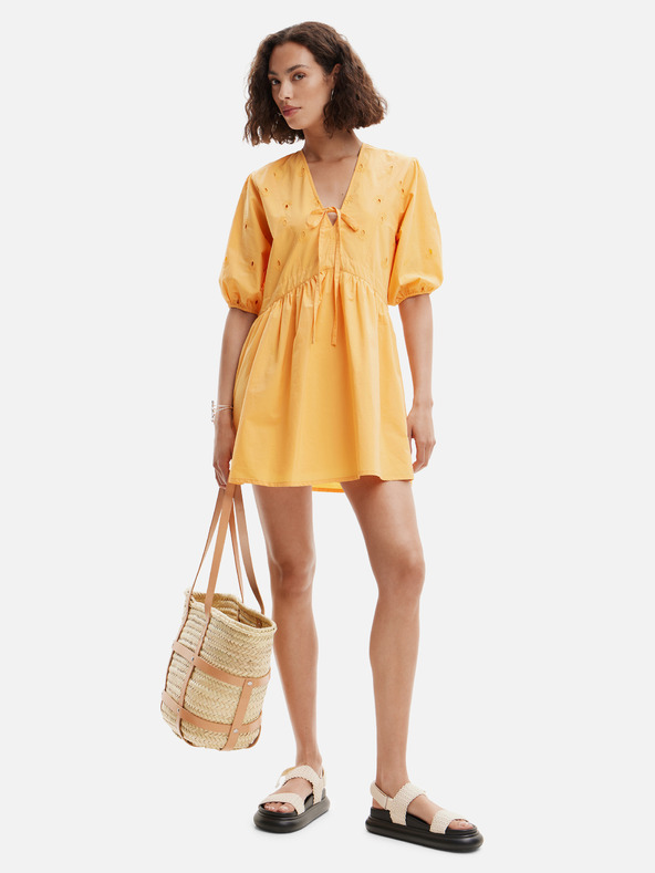 Desigual Narancssárga Desigual Lombard női miniruha