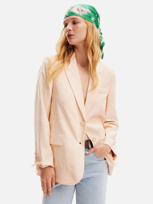 Desigual Sárgabarack színű női virágos Desigual Elbert dzseki