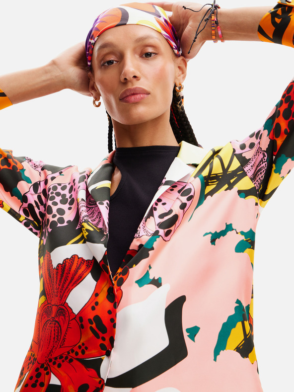 Desigual Piros és rózsaszín női mintás selyemblúz Desigual Ericeira Lacroix Ericeira Lacroix