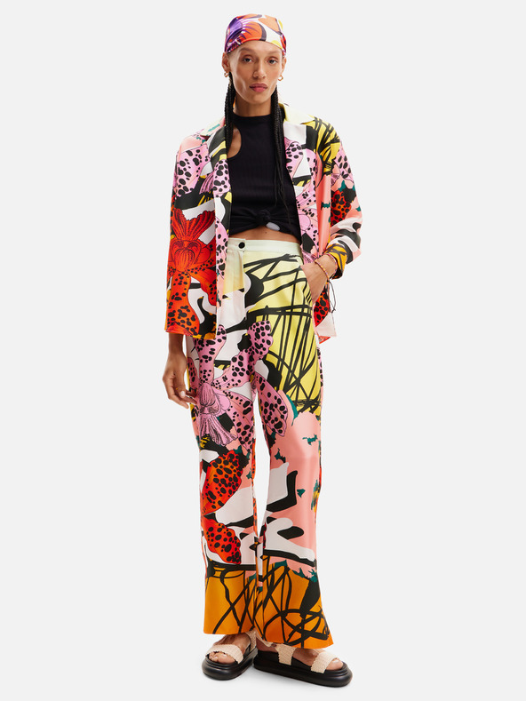 Desigual Piros és rózsaszín női mintás selyemblúz Desigual Ericeira Lacroix Ericeira Lacroix