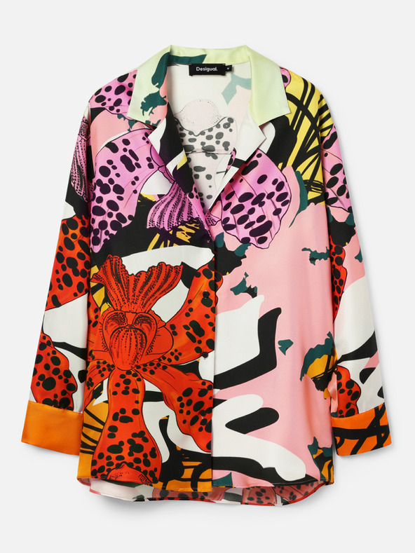 Desigual Piros és rózsaszín női mintás selyemblúz Desigual Ericeira Lacroix Ericeira Lacroix