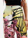 Desigual Sárga és rózsaszín női mintás selyem nadrág Desigual Ericeira Lacroix Ericeira Lacroix
