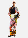 Desigual Sárga és rózsaszín női mintás selyem nadrág Desigual Ericeira Lacroix Ericeira Lacroix
