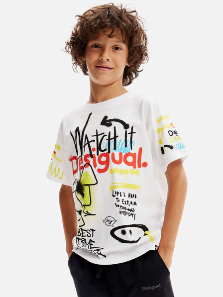 Desigual Fehér Desigual fiúk póló Aslan