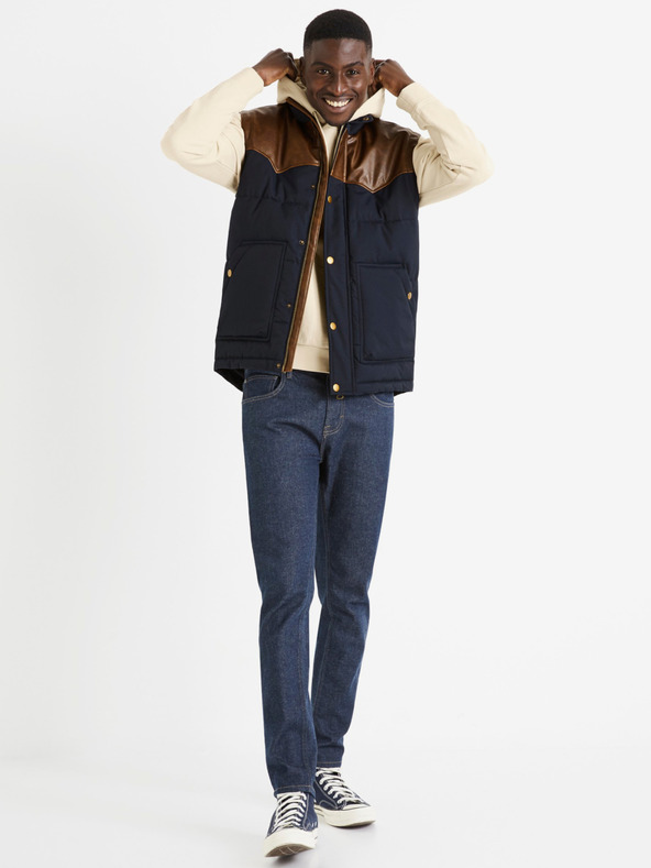 Celio Barna és sötétkék férfi Celio Dumountain steppelt mellény