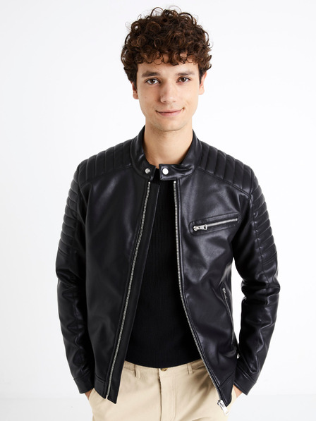 Celio Fekete férfi bőrdzseki Celio Dibiker2