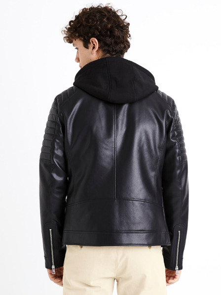 Celio Fekete férfi bőrdzseki Celio Dibiker2
