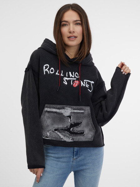 Desigual Fekete női Desigual Rolling kapucnis pulóver
