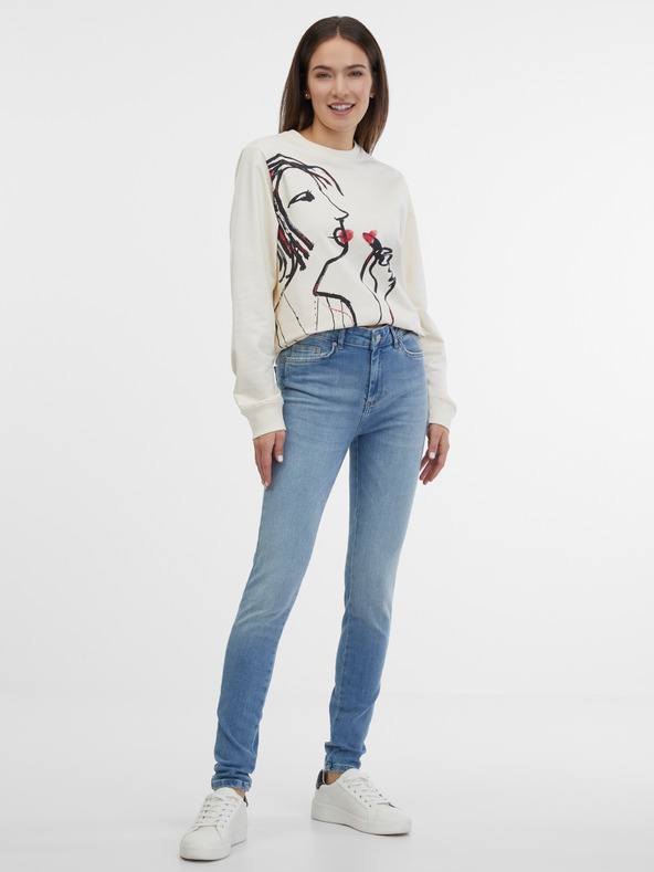 Pieces Világoskék skinny fit farmer Pieces Delly