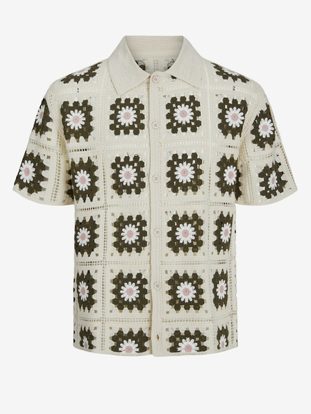 Jack & Jones Bézs férfi rövid ujjú, mintás ing Jack & Jones Havana