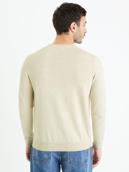 Celio Krémszínű férfi alap pulóver Celio Decoton