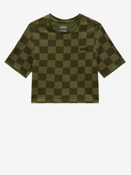 Vans Zöld női kockás, vágott póló VANS Checker