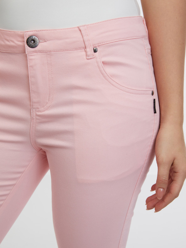 Sam 73 Világos rózsaszín női háromnegyedes slim fit farmer SAM 73 Amara