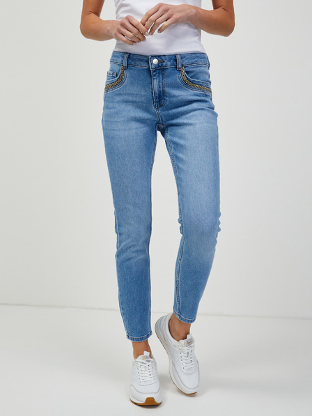 Orsay ORSAY világoskék rövidített slim fit farmer