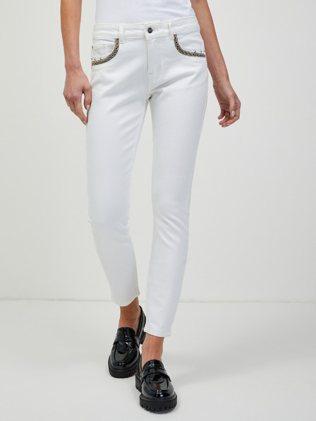 Orsay Fehér rövid skinny fit farmernadrág ORSAY