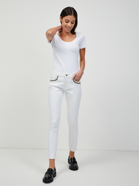 Orsay Fehér rövid skinny fit farmernadrág ORSAY