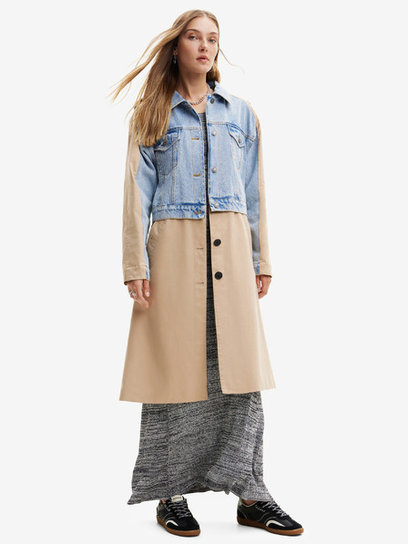 Desigual Kék és bézs színű női Desigual Shorlock trencsekk