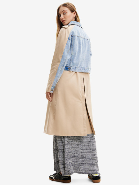 Desigual Kék és bézs színű női Desigual Shorlock trencsekk