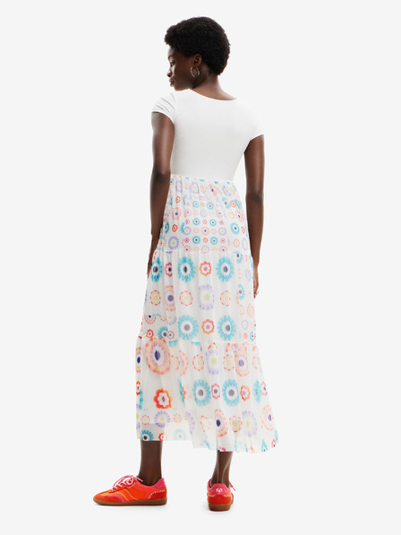 Desigual Fehér női mintás maxi ruha Desigual Galiana