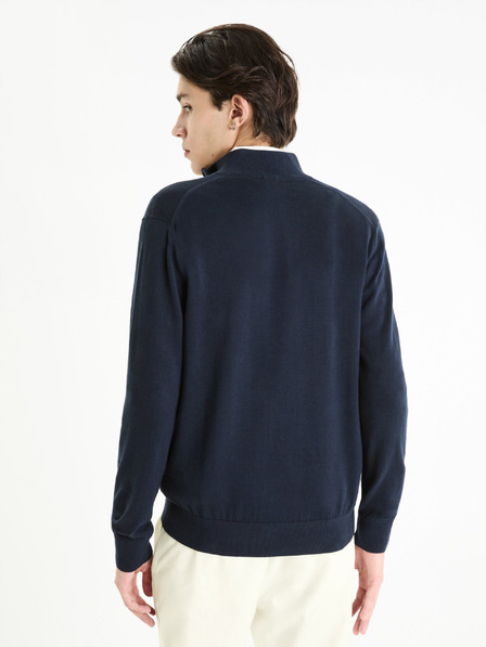 Celio Sötétkék férfi basic pulóver Celio Gecotont
