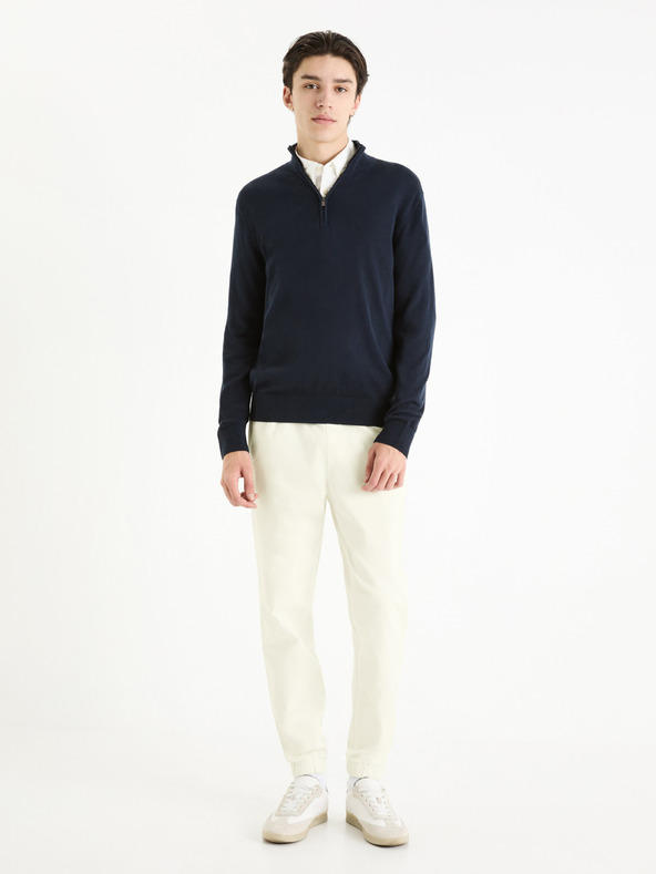 Celio Sötétkék férfi basic pulóver Celio Gecotont