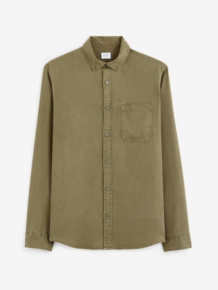 Celio Khaki színű férfi ing Celio Gacocel
