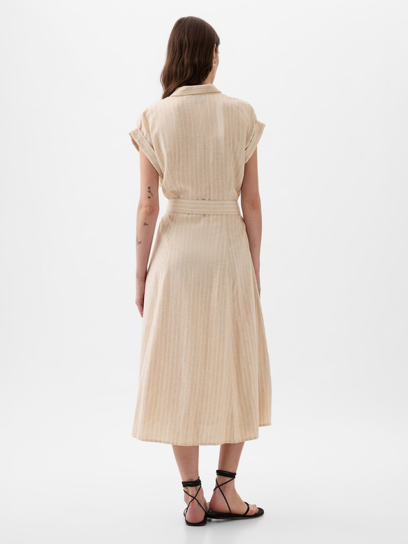 GAP Vászon inges midi ruha GAP