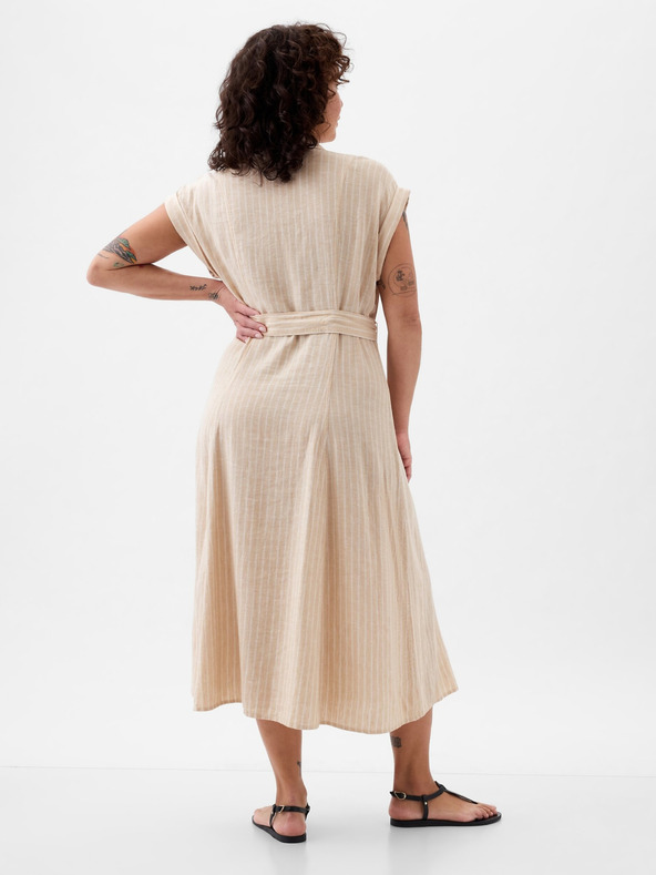 GAP Vászon inges midi ruha GAP