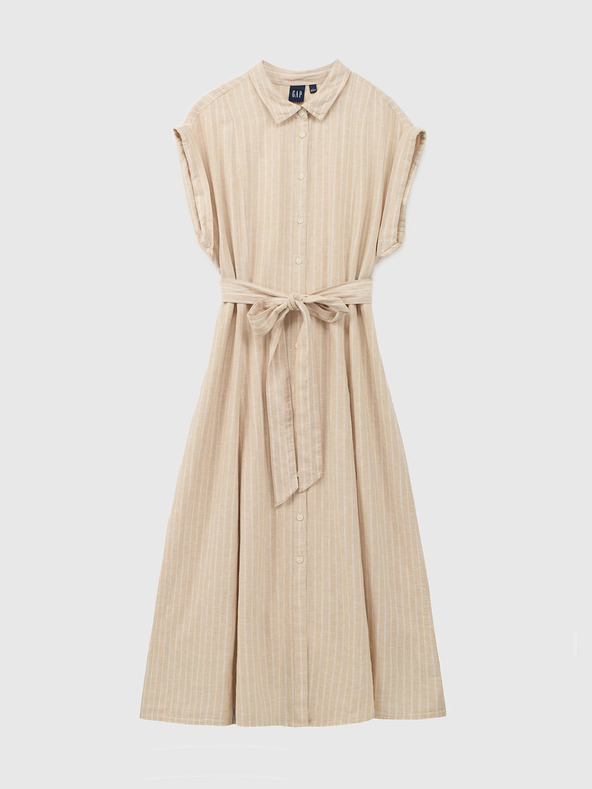 GAP Vászon inges midi ruha GAP