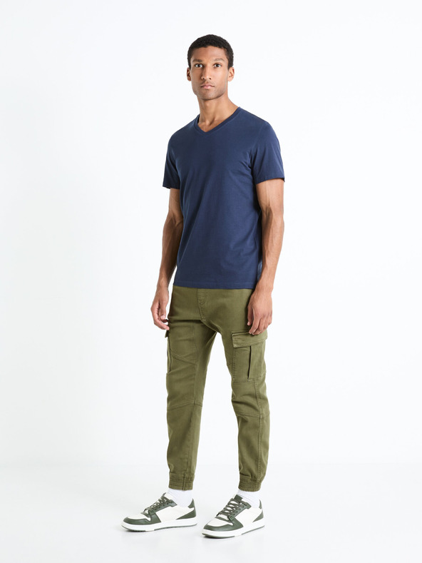 Celio Khaki színű férfi cargo nadrág Celio Cokit4