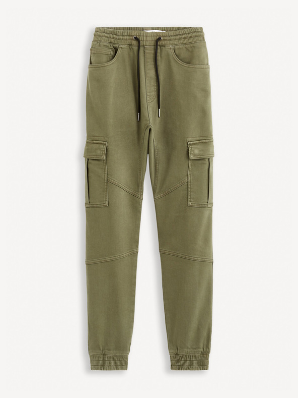 Celio Khaki színű férfi cargo nadrág Celio Cokit4