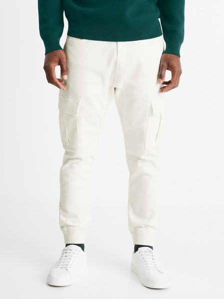 Celio Krémszínű férfi cargo nadrág Celio Cokit4