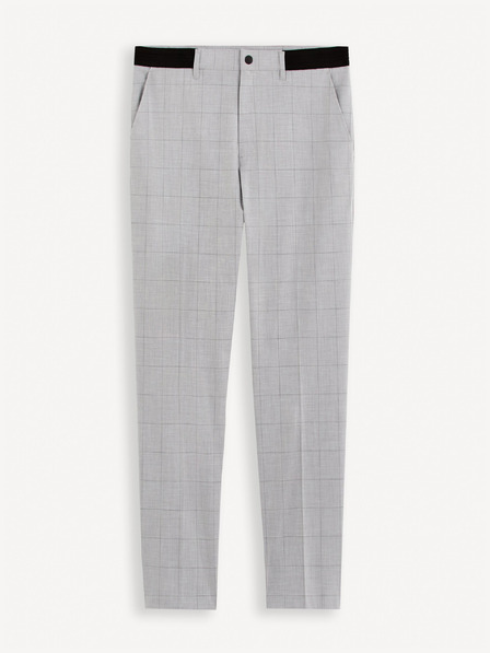 Celio Világosszürke férfi kockás chino nadrág Celio Gocarreau