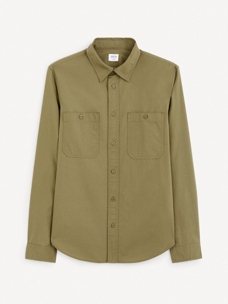 Celio Khaki színű férfi póló Celio Gagusti2