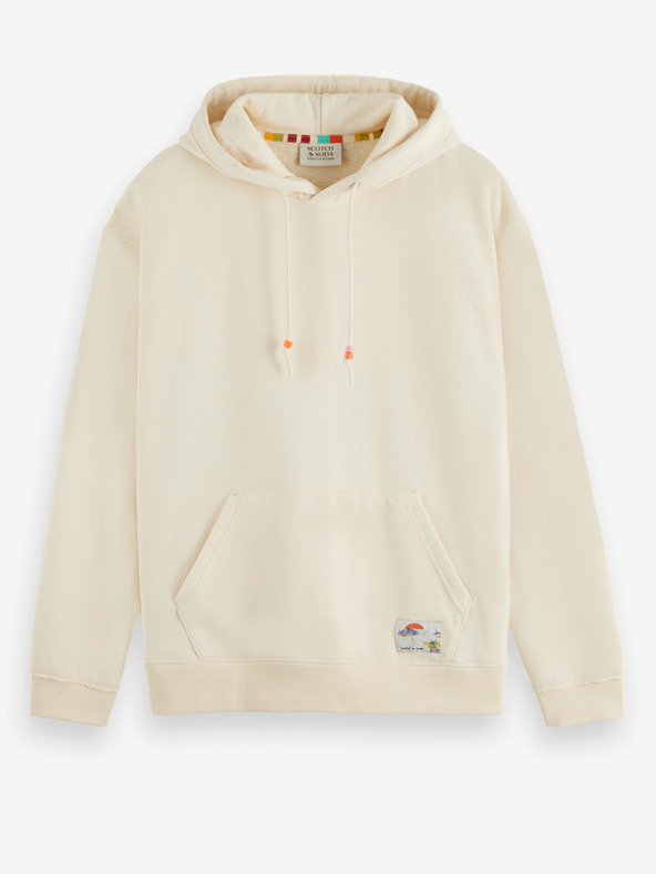 Scotch & Soda Krémszínű férfi Scotch & Soda kapucnis pulóver