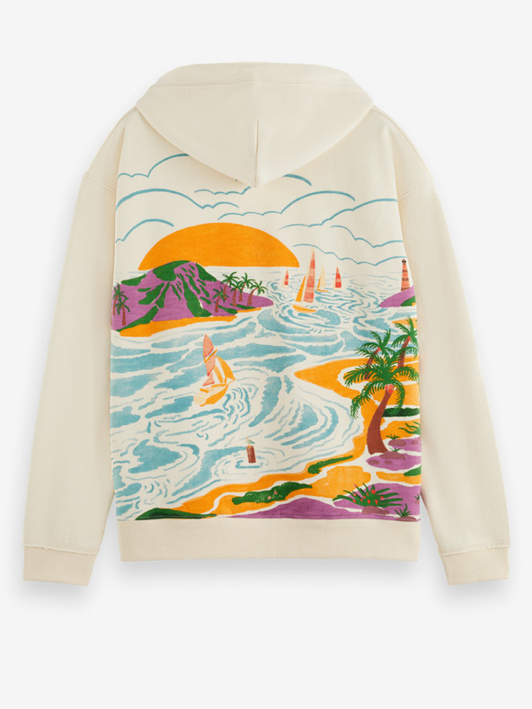 Scotch & Soda Krémszínű férfi Scotch & Soda kapucnis pulóver