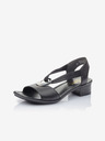 Rieker Fekete női bőr sarkú szandál Rieker
