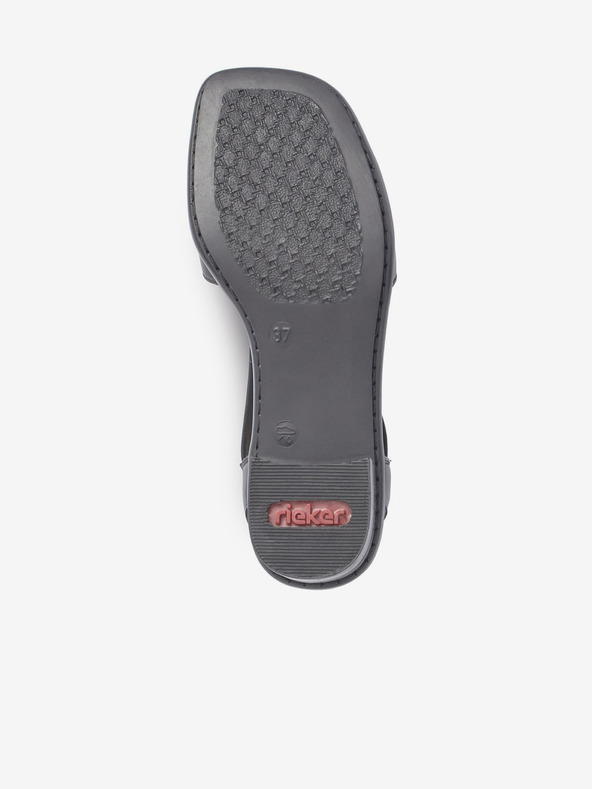 Rieker Fekete női bőr sarkú szandál Rieker