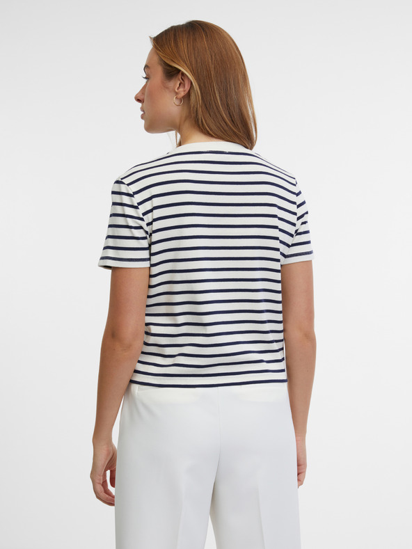 Orsay Kék-krém csíkos női póló ORSAY