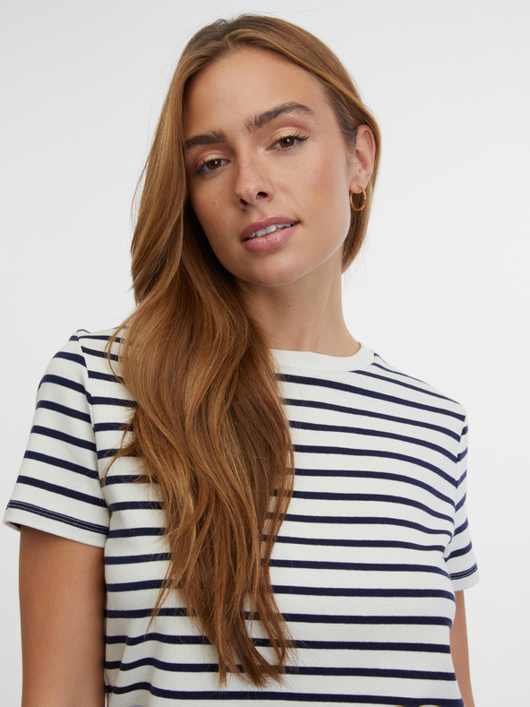 Orsay Kék-krém csíkos női póló ORSAY