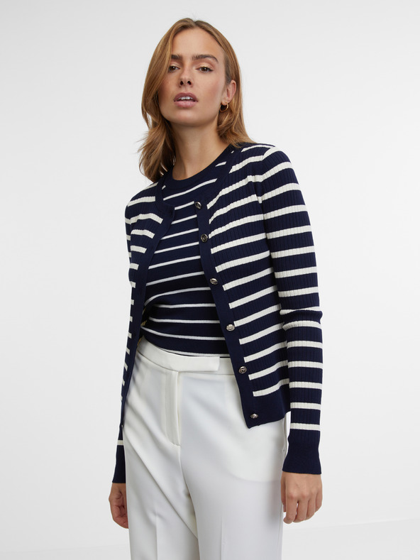 Orsay Sötétkék csíkos női kardigán ORSAY