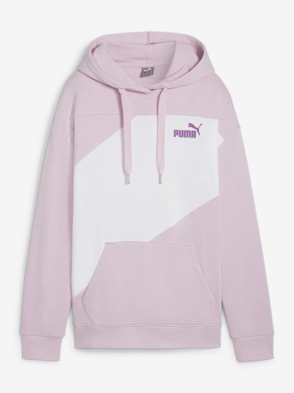 Puma Fehér és rózsaszínű Puma Power Hoodie TR női pulóver