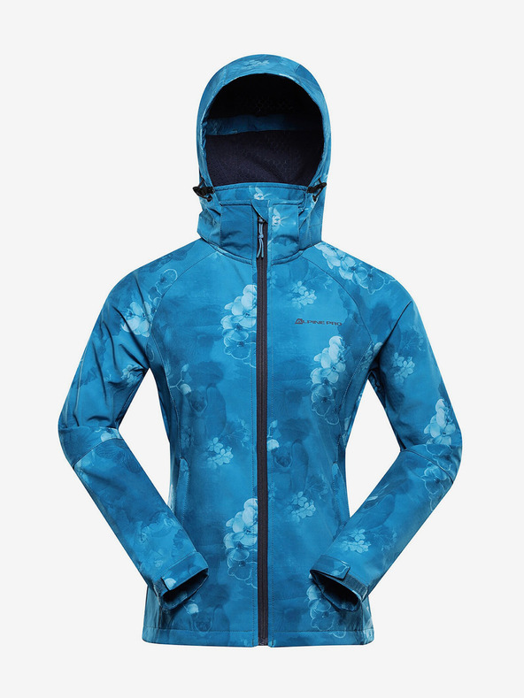 ALPINE PRO Kék női mintás softshell dzseki ALPINE PRO HOORA