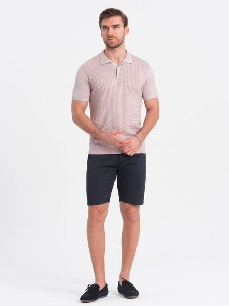Ombre Clothing Sötétkék férfi rövidnadrág zsebekkel Ombre Ruházat