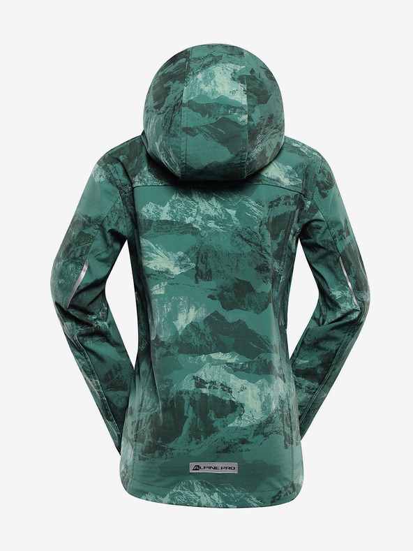 ALPINE PRO Zöld gyerek mintás softshell kabát ALPINE PRO HOORO