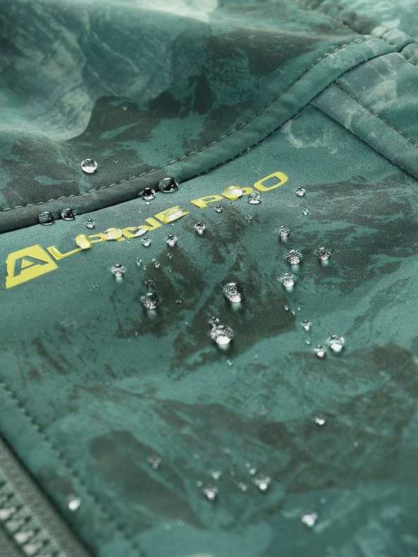 ALPINE PRO Zöld gyerek mintás softshell kabát ALPINE PRO HOORO