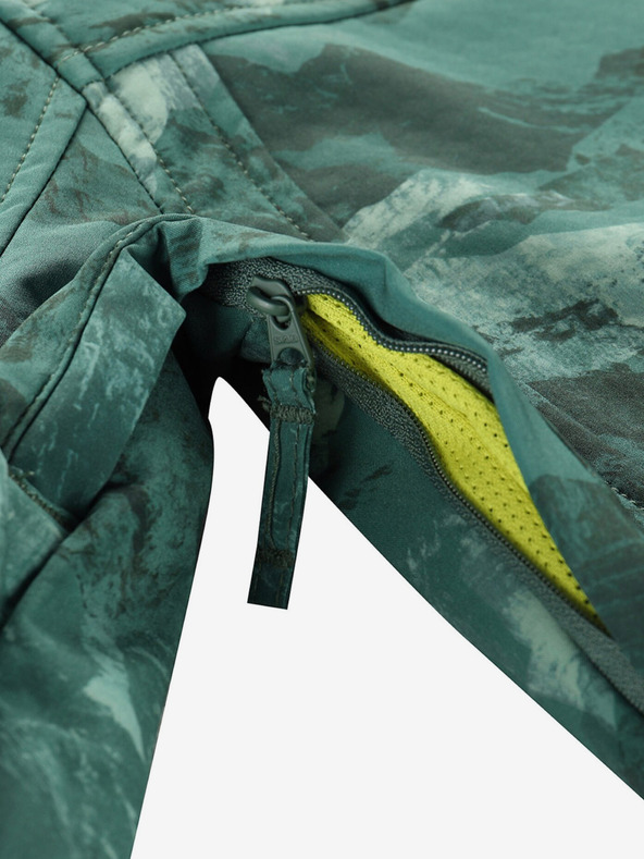 ALPINE PRO Zöld gyerek mintás softshell kabát ALPINE PRO HOORO