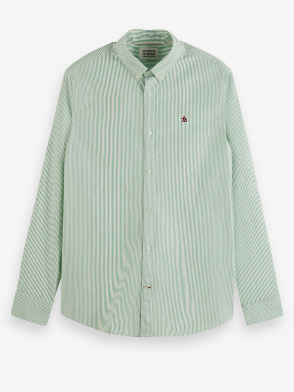 Scotch & Soda Világoszöld Scotch & Soda Essential Oxford csíkos férfi ing Scotch & Soda Essential Oxford csíkos ing