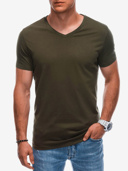 Edoti Khaki színű férfi basic póló Edoti